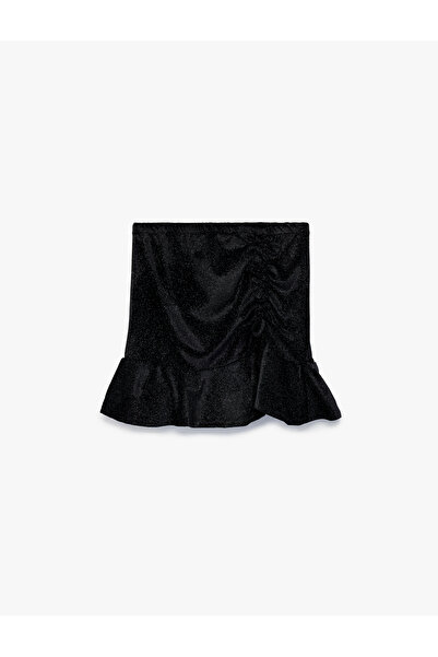 Koton Draped Glittery Ruffled Skirt with Elastic Waist