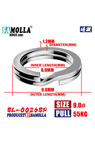 Choice حلقات صيد منقسمة فضية/سوداء من الفولاذ المقاوم للصدأ 3.5-12 مم عالية ا...