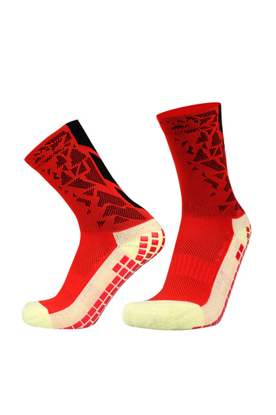 Choice 11-1-Red 1 Pair New Men Women Camouflage Arrow Soccer Socks Comfortable Breathable Anti-slip Silicon
