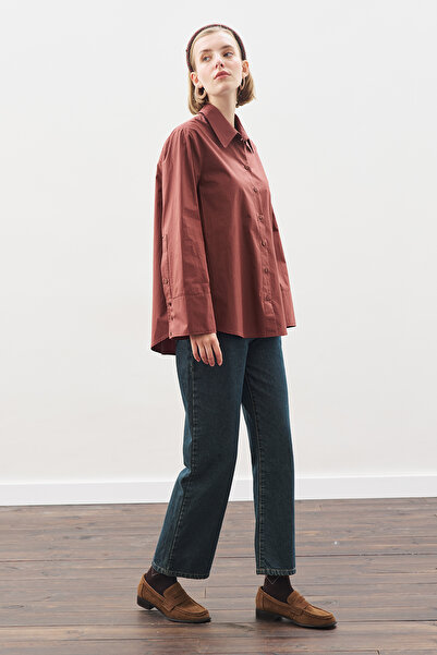 Manuka Classic Shirt with Wide Cuffs Cinnamon Shell