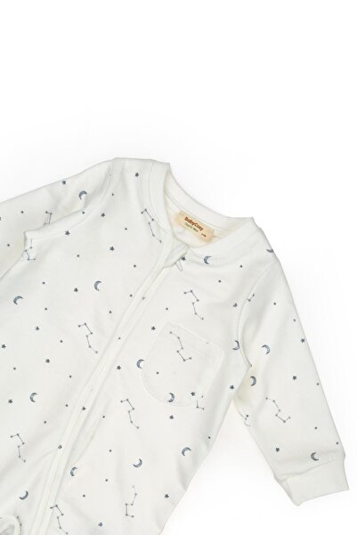 BabyCosy Baby Boy Zippered Footless Jumpsuit 3-24 Months Ecru