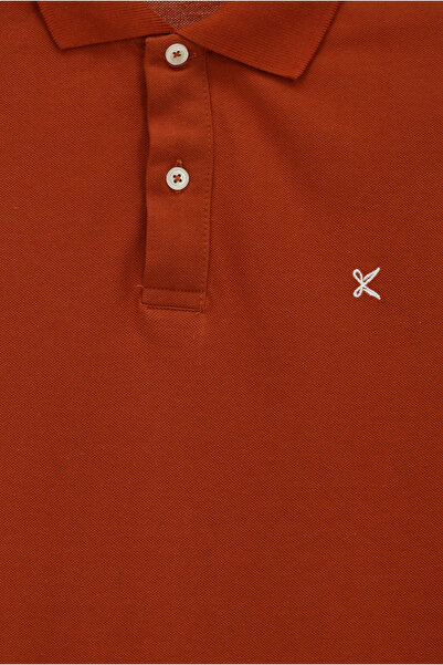 Kiğılı Tricou slim din bumbac brodat cu gât polo