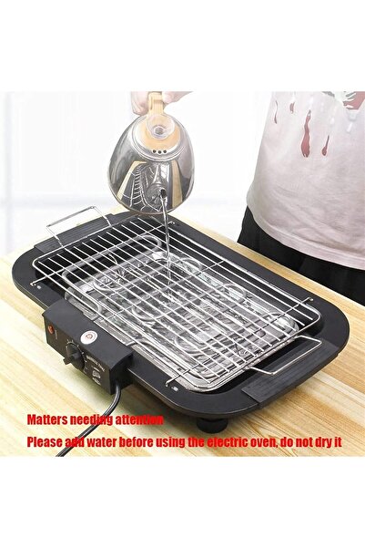 YESMAX Smokeless Electric Grill BBQ, Non-stick tabletop griller Plate with Adjustable Temperature Control