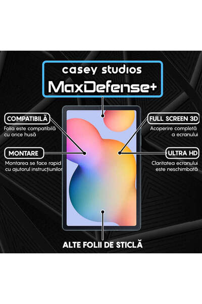 Casey Studios Folie Samsung Galaxy Tab S6 Lite 2022 10.4", Full Cover, Anti Zgarieturi, Anti Socuri, Transparenta