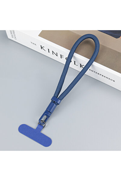 Choice5 حبل تعليق هاتف محمول أزرق قابل للتعديل، مزود بحزام معصم قصير مع قفل ذ...