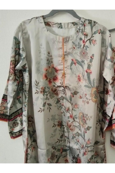 MYSMAR Off-White Lawn Printed Co-ord Set - AFK1024 | Off-White