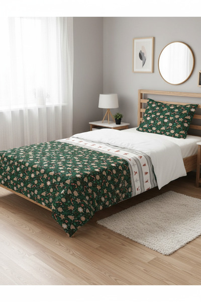 milroma Red Deer Patterned Winter Tale Single Duvet Cover Set