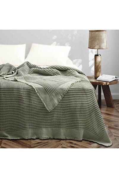 Class-Majoli 100% cotton embossed blanket 240x260 cm, Optimus Pampas Green