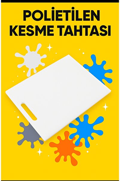 Tasarım White Household Polyethylene Cutting Chopping Board 20X30 1 cm Thickness