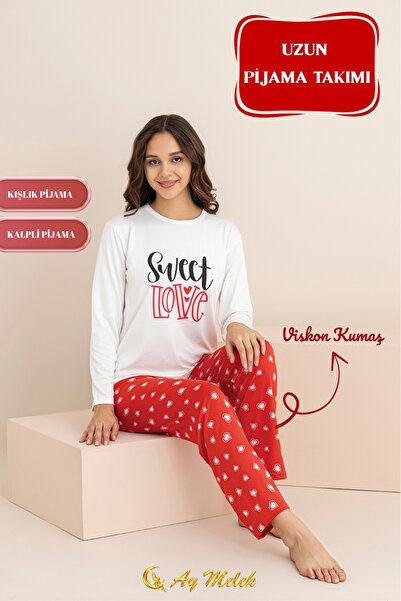 AYMELEK Women's Pajama Set Cotton Crew Neck Sleepwear