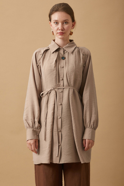 ZÜLAYS Belda Modal Gömlek Bej