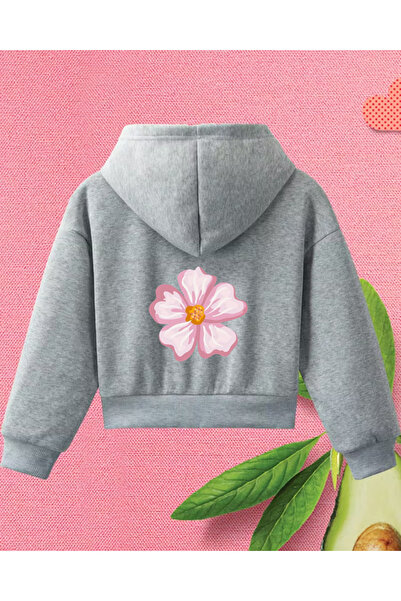 haha Kız Çocukları için Çiçek Baskılı Ceket