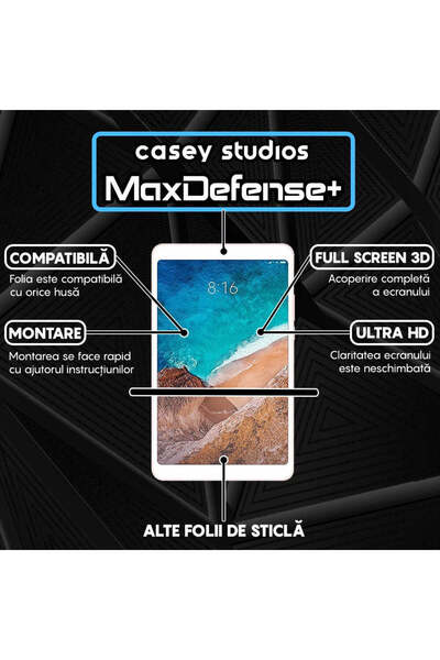 Casey Studios Folie Xiaomi Mi Pad 4 Plus 10.1", Full Cover, Ultra HD, Anti Zgarieturi, Anti Socuri, Transparenta