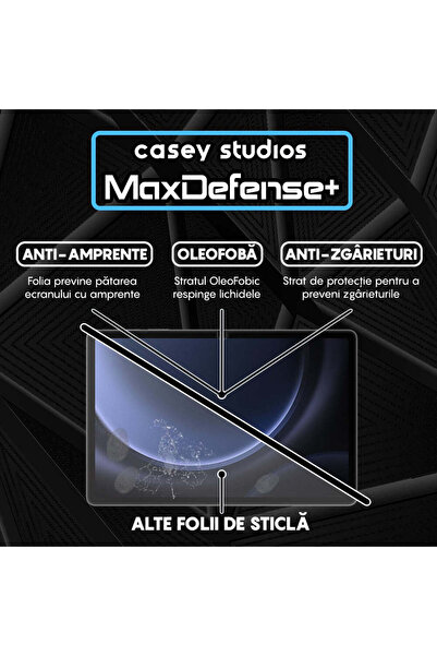 Casey Studios Folie Samsung Galaxy Tab S9 FE Plus 5G/S9 Plus/S8 Plus, Anti Zgarieturi, Anti Socuri, Transparenta