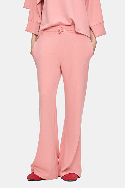 UCLA Urania Pink Flared Seersucker Print Loose Fit Women's Sweatpants