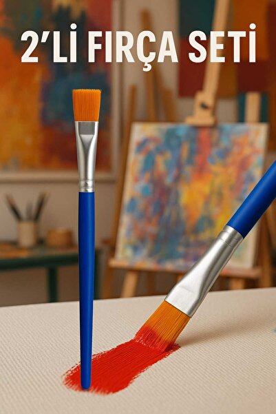 O&S Oyun ve Sanat Eğlen-Üret 2 adet Resim Fırçası Akrilik Yağlı Guaj Boya Fırça Art Brush