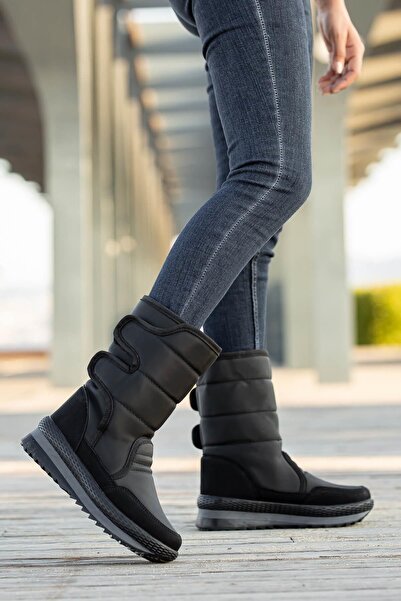 ATLAS SHOES Kaydırmaz Taban Termal Kürklü Suya Dayanıklı Cırtlı Kadın Kar Botu