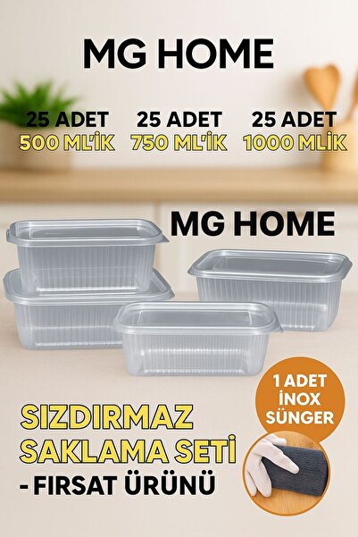 MG HOME 3 Lü Set Fırsat Ürünü HEDİYELİ 75 PARÇA PLASTİK Sızdırmaz Kullan At T...