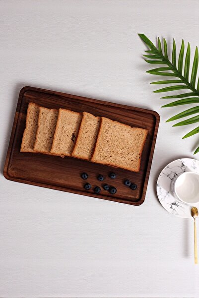 OK Wood Solid Wood Rectangular Tray – Luxury Presentation Tray for Serving Food and Drinks and Decoration 24X34 cm