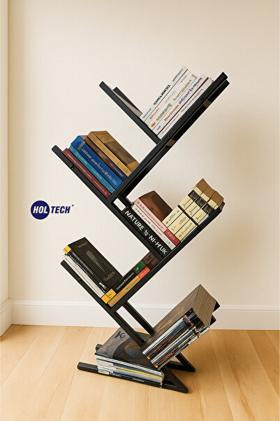 HOLTECH Metal Tasarım Kitaplık Dekoratif Estetik ve Fonksiyonel Kitap Rafı Me...