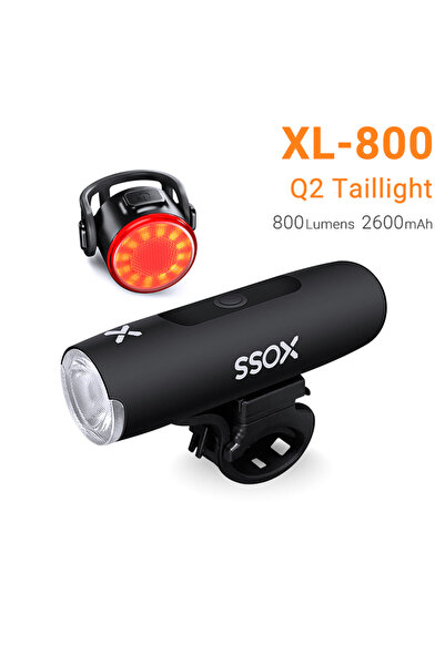 XOSS XL-800 Q2 Taillight XL400 800 Bicycle Light Aluminium Bike Headlight Fla...