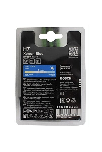 Bosch Bec halogen H7 albastru xenon 12V 55W, PX26d