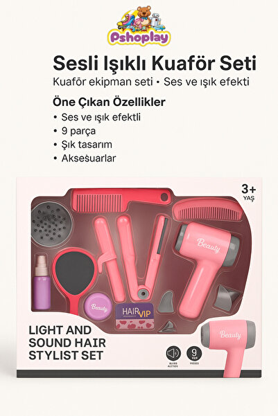 Pshoplay Sesli Işıklı Kuaför Seti – Çocuklar İçin Eğlenceli Güzellik Deneyimi