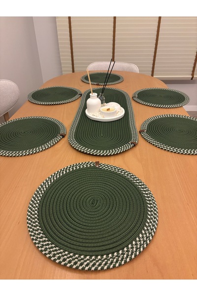 MaVaux Herakles 6-Piece Placemat+Runner Set 33 cm - American Service Wicker