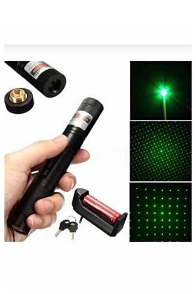 abnturk Italyano İşaretci Kalem Lazer | Yeşil Lazer, Aluminyum Alaşım, 18650 Pil, Anahtarlık Kilit