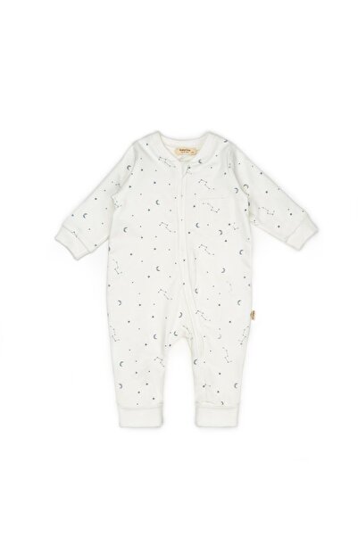 BabyCosy Baby Boy Zippered Footless Jumpsuit 3-24 Months Ecru