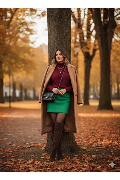 MONAMORE Women's Short Skirt with Side Metal Zipper Closure