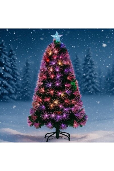 HOZRO Artificial Christmas Tree, 180 cm, pink warm LED, star topper, metal stand