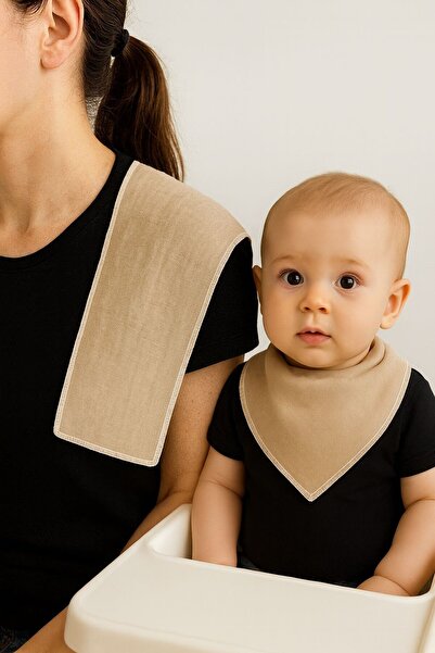 COOLMINIES Double Layer Muslin Set, Baby Blanket 80*90cm 2Pcs Shoulder Diapers, 2Pcs Baby Bibs, 3Pcs Mouth Wipes