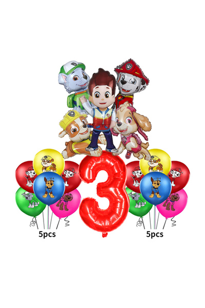 PAW PATROL 1set 3 1set Cartoon Ryder Birthday Decoration Aluminum Film Balloon Set Dog Chase Skye Pa