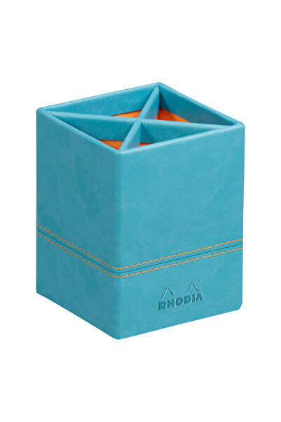 Rhodia Rhodiarama Pencil Holder Turquoise Writing instrument holder, 8x8x11 c...