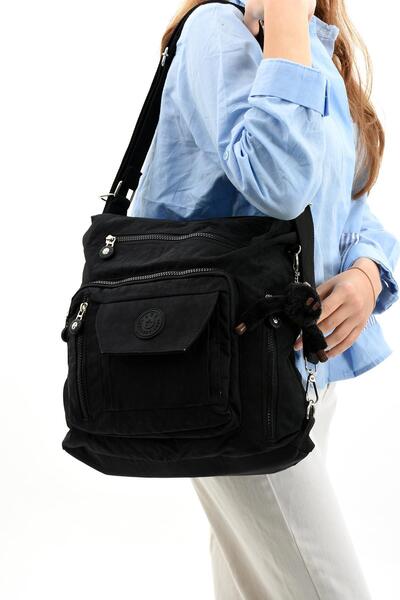 Çanta Trend Ultra Light Both Back and Shoulder Women's Bag Black (Model: 571-5B)