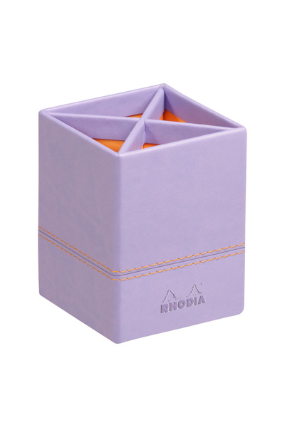 Rhodia Rhodiarama Pencil Holder Iris Suport instrumente scris, 8x8x11 cm, piele , violet,