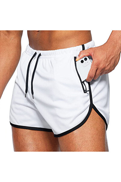 Choice L(60-70kg) White Men Sport Shorts Summer Sportswear Beach Jogging Shor...