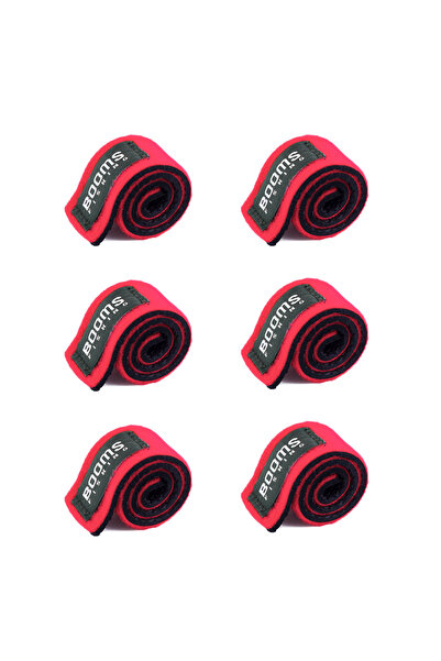 Choice حامل قضيب صيد أحمر من 6 قطع من Booms Fishing RS3 مع حزام وربطة قضيب وح...