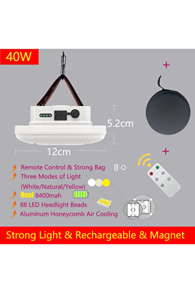 Choice UB-W40 Remote Control Rechargeable LED Magnet Camping Lantern 13500mAh Powerful Portable Flashlight