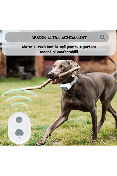 ambrasmart Guler Anti-latrat pentru Dresaj, Reincarcabil, Rezistent la Apa, Pentru animale de companie, Gri