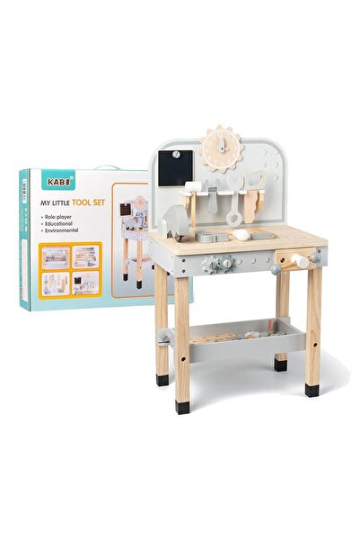 Stuniko Wooden workbench for children, accessories included, pastel colors, 3 years+