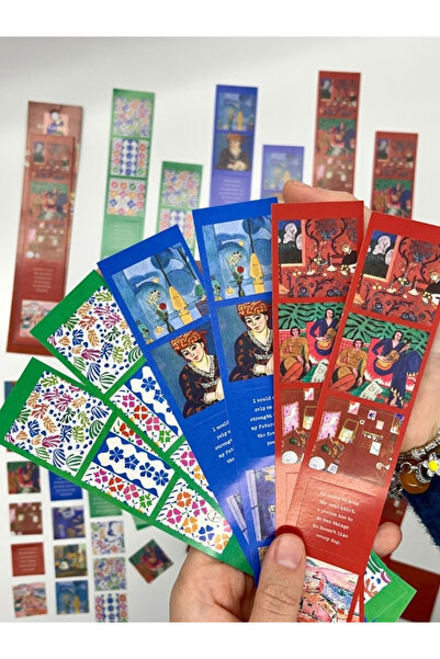 Kağıt Gemi Dükkan Matisse Tablo ve Mottolu 6 Yaprak 30 Adet Sticker Set/Etike...