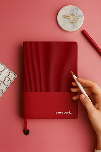 Go Promosyon İsme Özel Termo Deri Çizgili Defter Siyah 224 Sayfa - Arkadaşa H...