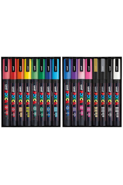 UNİ-BALL UNIBALL POSCA (1.8-2.5) WATER-BASED PAINT MARKER 16-Piece Set (N) (UNI-PC-5M)/ 16C SET