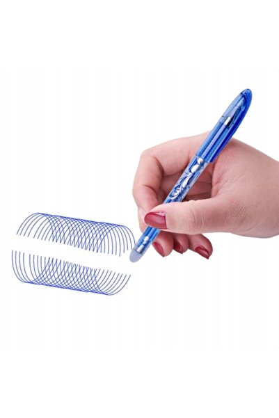 zola Set 12 pixuri scrie-sterge si 20 rezerve, 2 radiere, grosime de scriere 0.5 mm, albastru