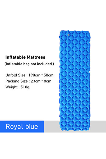 Choice مرتبة نوم خارجية زرقاء ملكية قابلة للنفخ للتخييم وخفيفة الوزن ووسادة ه...