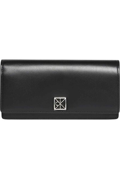 Calvin Klein Emblem Hw Long Bifold Siyah Kadın Cüzdan