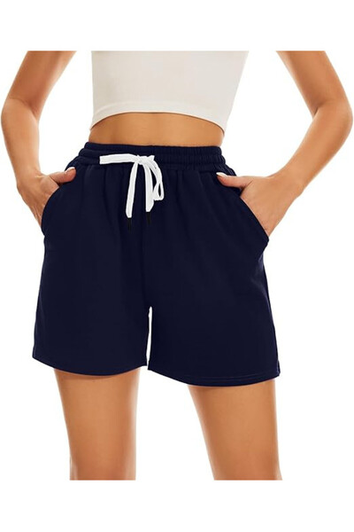 OEM HAPYWER women's shorts, size XL, cotton, high waist, dark blue