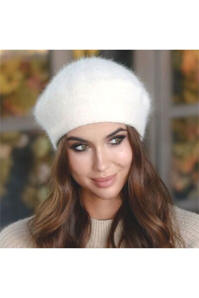 Confortino Elegant beret hat made of Angora wool Princess Lux - UNIVERSAL size